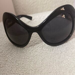 Sportmax Oversized Black Round Women’s Sunglasses